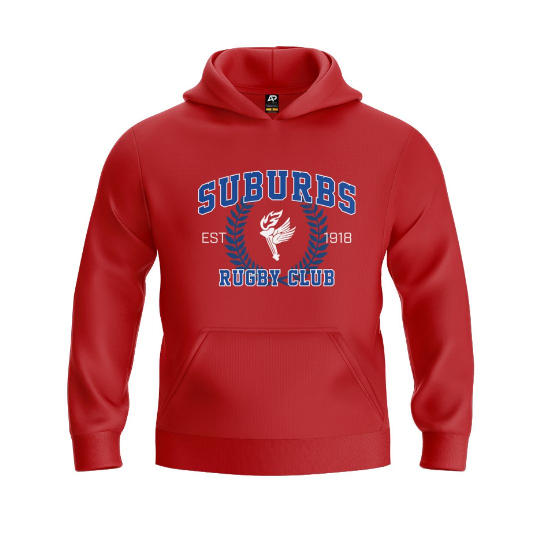 Suburbs Rugby Club Red Fleece Hoodie - $60