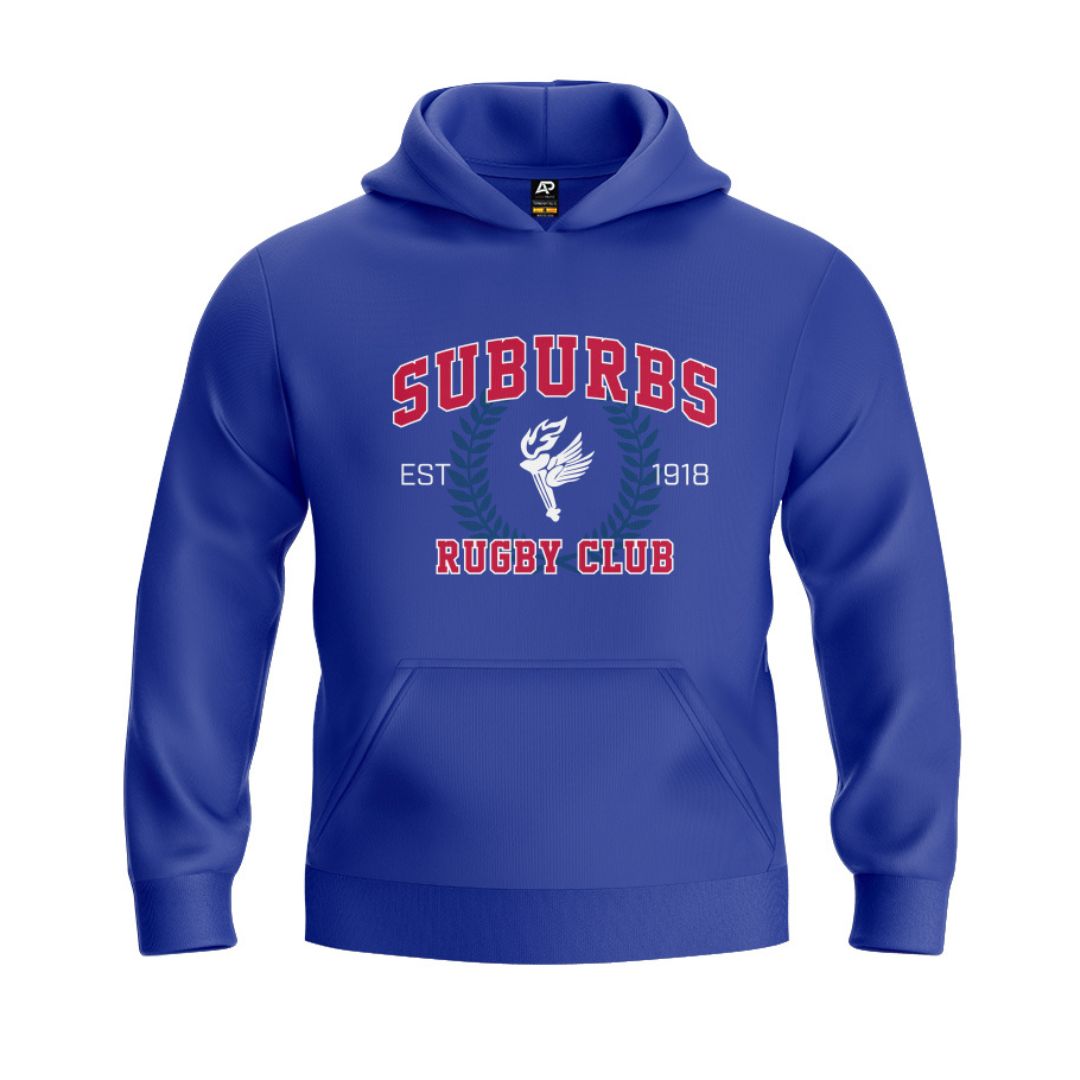 Suburbs Rugby Club Royal Fleece Hoodie - $60