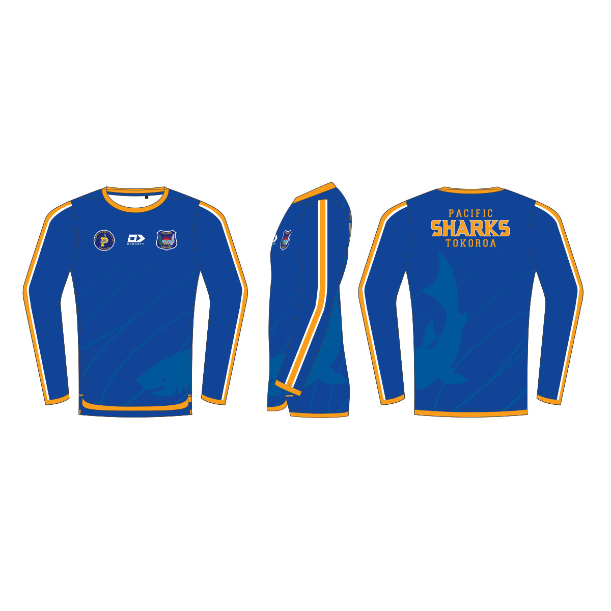 Pacific Sharks RFC Mens Long Sleeve Tee
