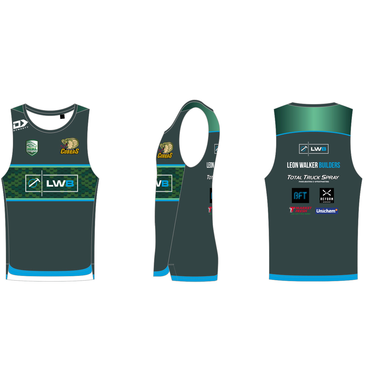 Linton Cobras Rugby League Training Singlet (Design 1)