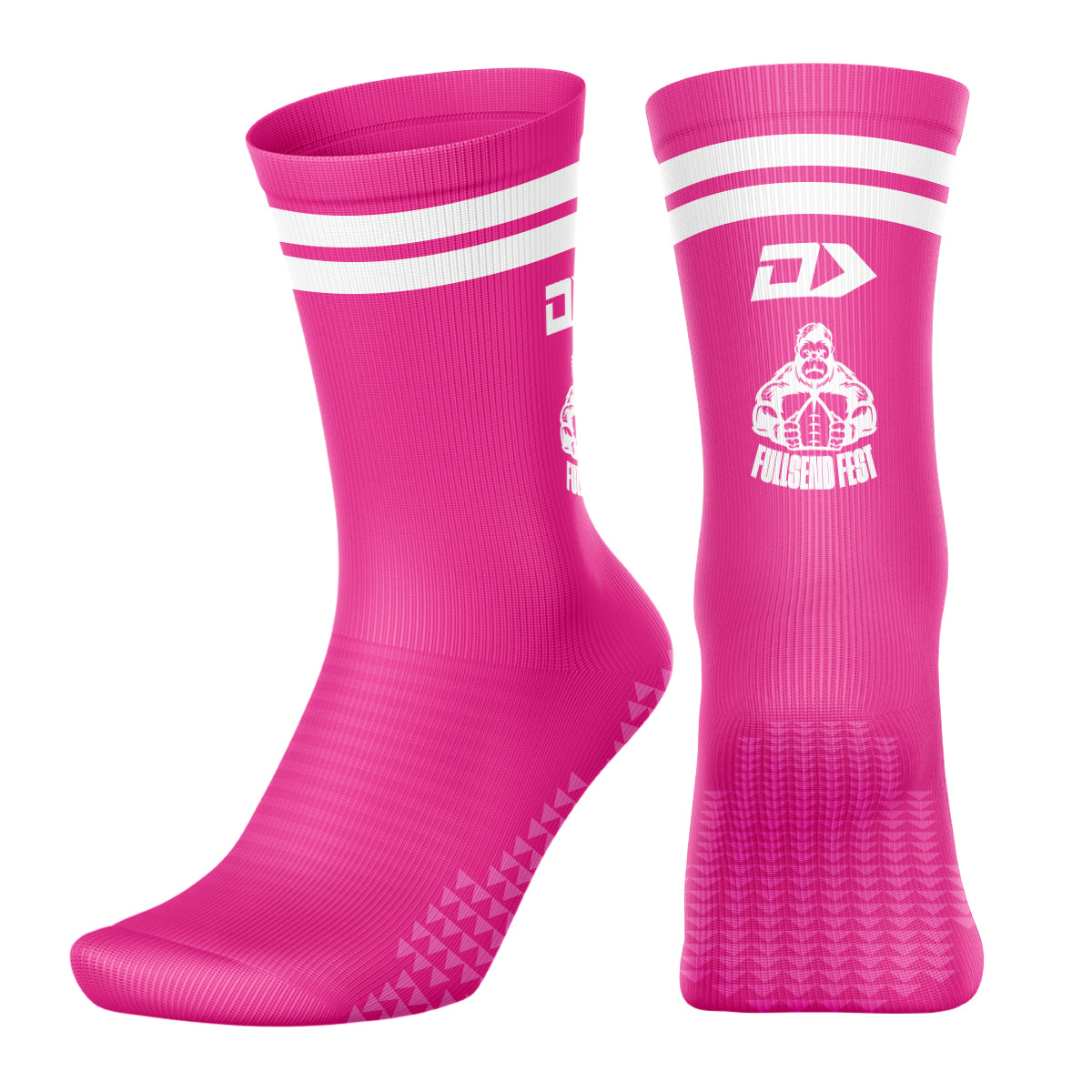 Fullsend Gel Gripper Crew Sock - Pink