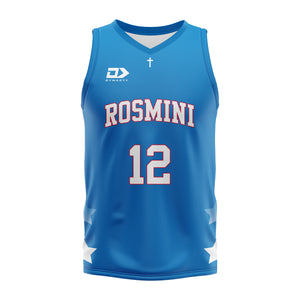 Rosmini College Custom Age Group Bball Singlet - Royal