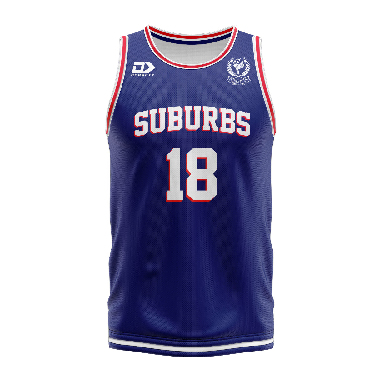 Suburbs Rugby Club Basketball Singlet - $55